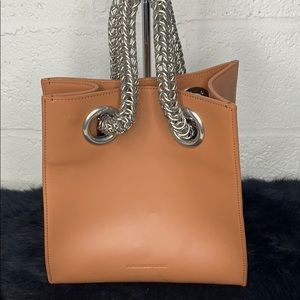 ALEXANDER WANG GENESIS LEATHER CHAIN-HANDLE TOTE